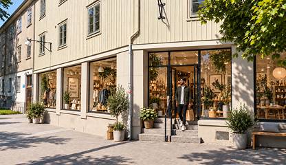 Visualisering – AI-modifierad bild skapad med ChatGPT utifrån ett fotografi av lokalen. Mariaplan 4