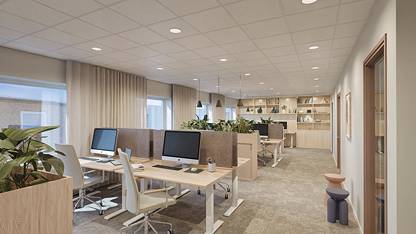 Visionsbild på kontorsyta (AI-genererad). Ledig lokal, Skeppargatan 11, Nygatan 61, Centrum, Skellefteå