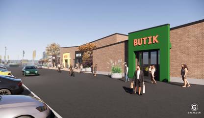 Illustration av framtida butiksfront Baldersgatan 25