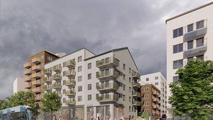 Gatuplan med kommande tvärbana Ledig lokal, Kvarngatan 40, Ursvik, Sundbyberg