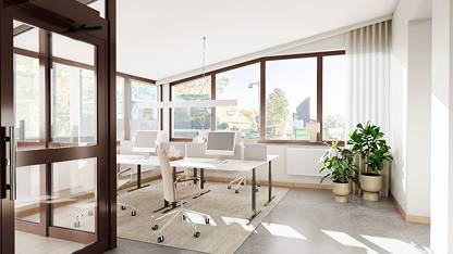 En glimt av lokalens potential efter anpassning – anpassad för en modern arbetsmiljö. Ledig lokal, Industrivägen 6E, Nynäshamn, Nynäshamn