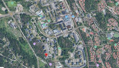 Karta över Skogås Vallhornsvägen 16