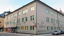 Fastighetens fasad mot korsningen Bankgatan/Rådhusgatan Fastighetens fasad mot korsningen Bankgatan/Rådhusgatan