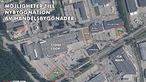 Tre olika ytor som är möjliga att bebygga på fastigheten Tre olika ytor som är möjliga att bebygga på fastigheten