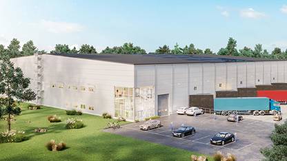 Renderingsbild Byggnad Ledig lokal, Propellervägen 14, Kjula Logistikpark, Eskilstuna