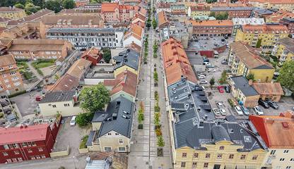 Drönarbild centrum Östra Storgatan 23