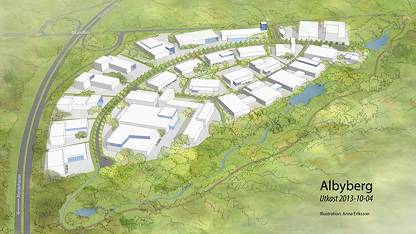 Skiss mot norr Ledig lokal, Albybergsringen 1, 3, 5, Damml, Albyberg Företagspark, Haninge