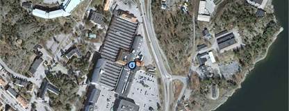 Flygfoto med lägesvisning Sjötelegrafen, Telivägen 2