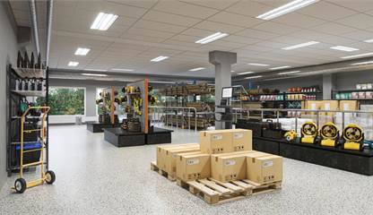 Rendeingsförslag på lokalen Söderbyvägen 1C