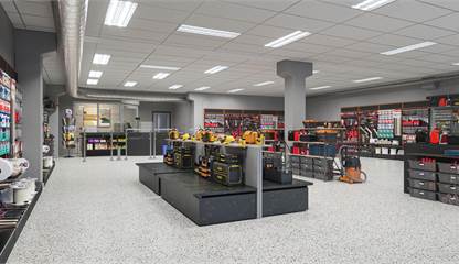 Rendeingsförslag på lokalen Söderbyvägen 1C