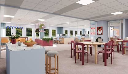 Renderad bild av lokalen Hemvärnsgatan 9