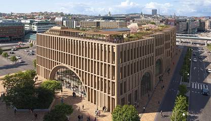 Fasad mot Ånglokstorget Göteborg Grand Central