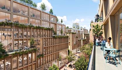 Visionsbild Stockholm Wood City Smedjegatan 5, Kvarter A