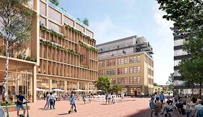 Visionsbild Stockholm Wood City Siroccogatan 6, Kvarter J