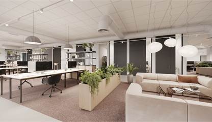 Kontorsmiljö (rendering) Röntgenvägen 2