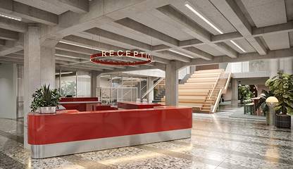 Visionsbild, reception Norra Stationsgatan 61