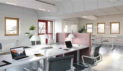 Visionsbild - kontorslandskap Hörntorpsvägen 2