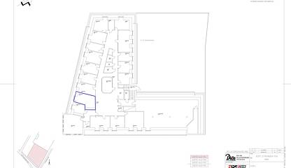Planskiss kontorsrum 20 kvm Kyrkogatan 22