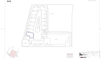 Planskiss kontorsrum 20 kvm Kyrkogatan 22