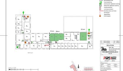 Planskiss, gröna rum är tillgängliga Engelbrektsgatan 25