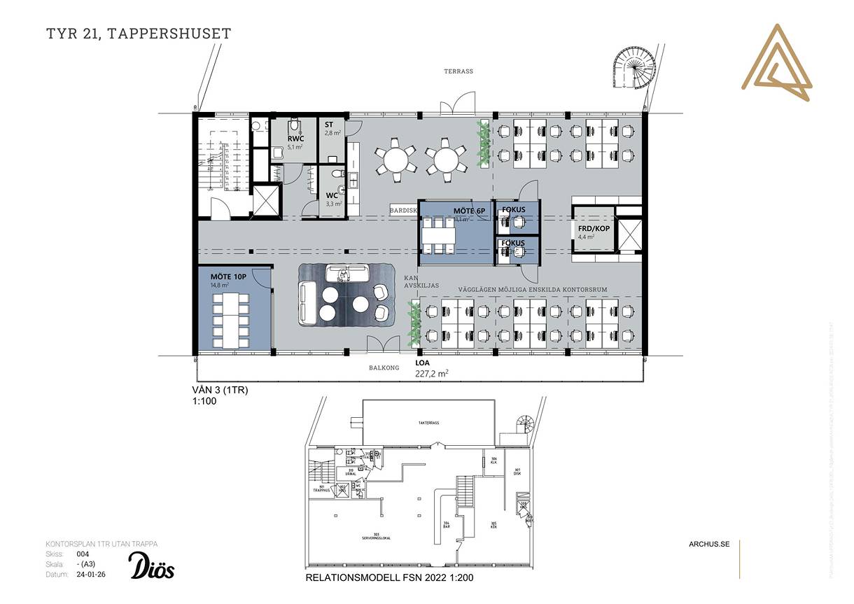 Borganäsvägen 38, Centrum
