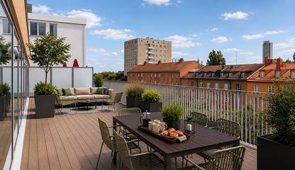 Egen stor terrass med fantastisk utsikt, Illustrationsbild Lindhagensgatan 76