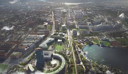 Hagastaden omvandlas till en grön stadsentré med lugnare trafik samt nya parker och torg Sveavägen 151