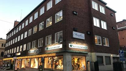 Fasadbild med belysning Ledig lokal, Kyrkogatan 21, Centrum, Sundsvall