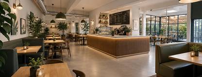 AI genererad bild, restaurang verksamhet Hammarbyvägen 16