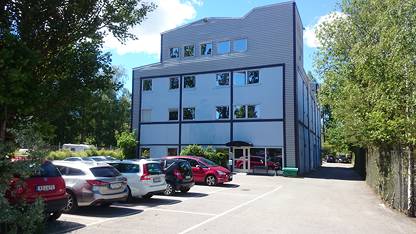 Infart till fastighet Ledig lokal, Radiovägen 22, Lindalens Industriområde, Tyresö